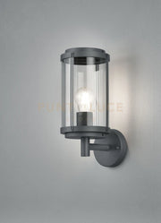 TANARO APPLIQUE DA ESTERNO FUSIONE DI ALLUMINIO ANTRACITE CON DIFFUSORE VETRO TRASPARENTE IP44 H.32,5CM LUCE ATTACCO E27