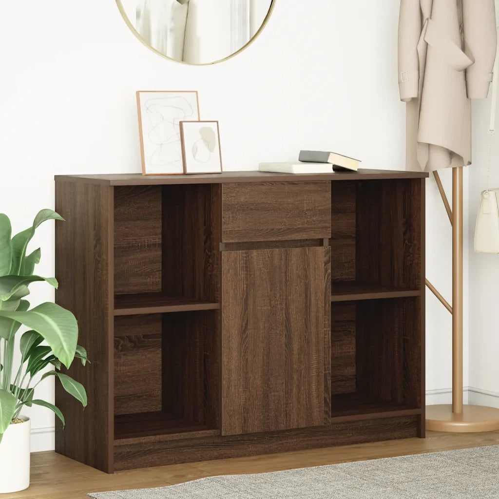 Credenza con Cassetto Rovere Marrone 101x35x76 cm in Truciolato 861568