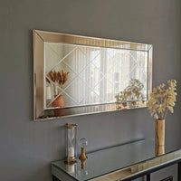 Tejat, Specchio Materiale Struttura in Legno Nobilitato, 2.2x62h cm Argento