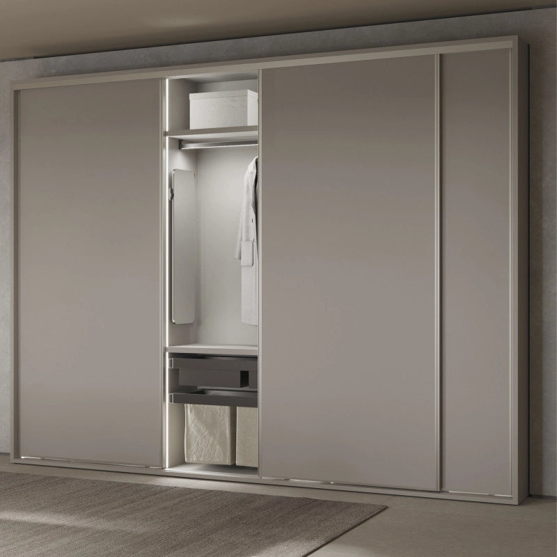 Cassetto organizzatore per armadi e cabine armadio Quartz, 740 (M90), Eco-pelle e legno, Titanio