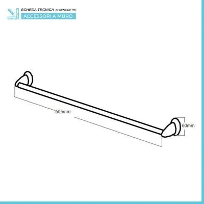Set accessori a muro 6 pezzi in acciaio cromato viti incluse  Facile