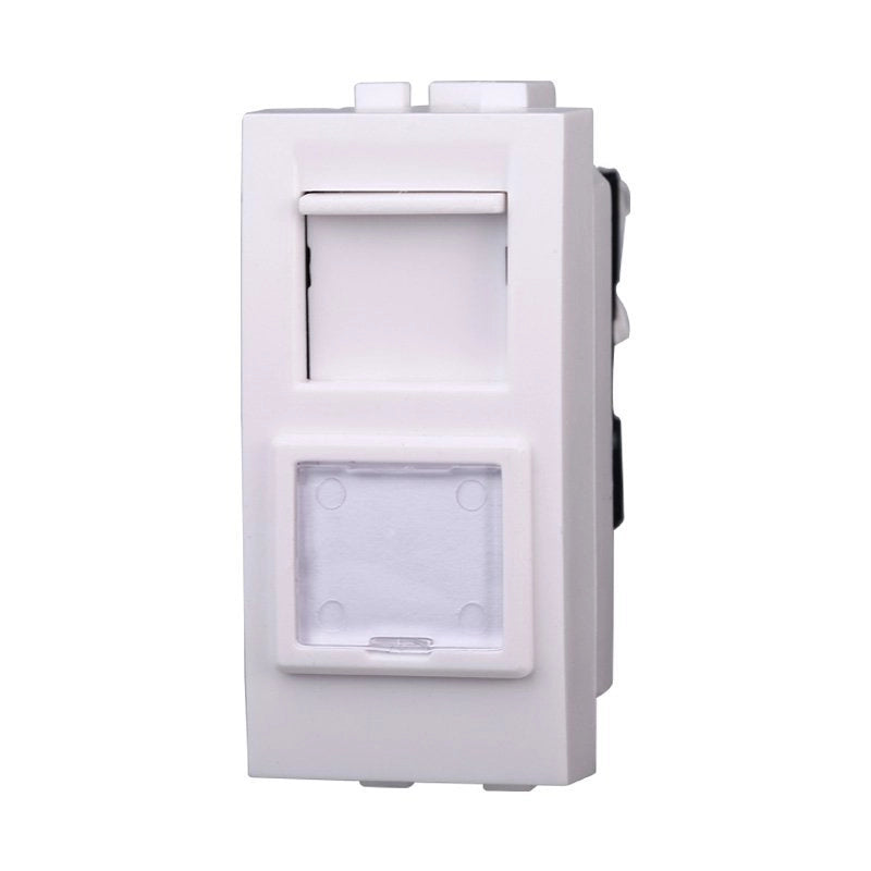 Connettore Rete Presa Dati RJ45 CAT5E Colore BIANCO Compatibile Con Bticino Living Light