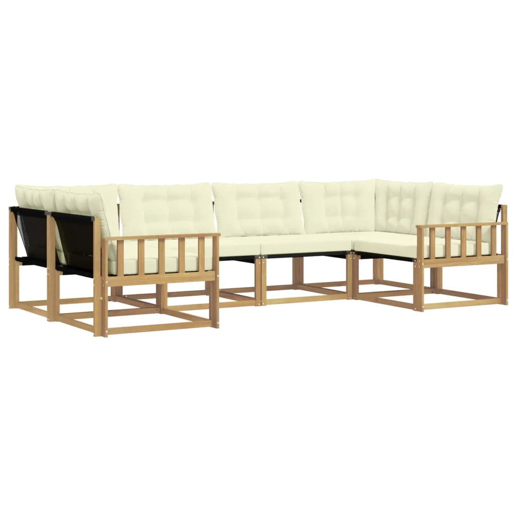 Set di divani da esterno 6 pz Bianco e Crema 3389016