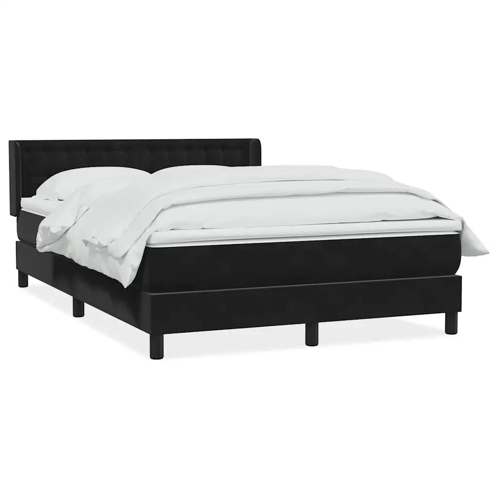 Giroletto a Molle con Materasso Nero 160x210 cm in Velluto 3318455