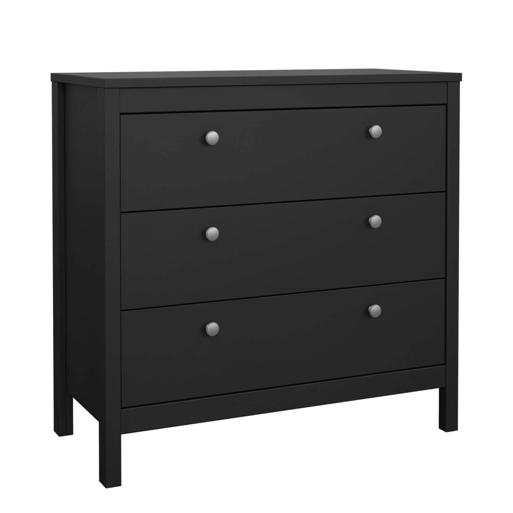 Cassettiera Sagar, Settimino multiuso, Comò camera da letto, Mobile con cassetti, 82x38 h80 cm, Nero