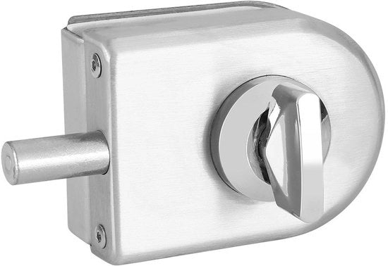 Ferramenta per Porta - Slot per Porta in Acciaio Inossidabile - Slot per Porta in Vetro - Chiave a Gomito per Blocco - Per Porte di Vetro Senza Frammento - Facile da Installare - Adatto per Porte di Vetro di 10-12 mm di Diametro