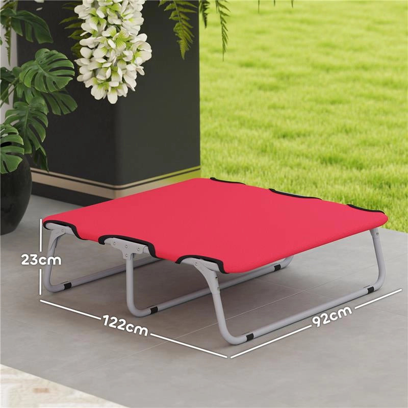 BRANDINA PER CANI PICCOLI PIEGHEVOLE PER INTERNO ED ESTERNO METALLO E TESSUTO OXFORD 71X58X20 CM ROSSO