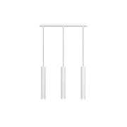 Lampadario Rettangolare Industrial-Minimal Xeana Metallo Bianco 3 Luci Gu10