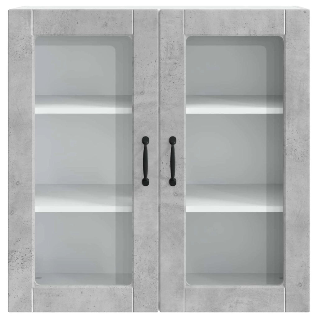 Pensile da cucina | Mobile in vetro da parete PORTO Grigio cemento 80 x 31 x 80 cm