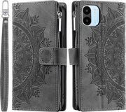 Copricapo per Libro con Zip e Spalla a Motivo Mandala per Xiaomi Redmi A1/A2 - Colore Grigio