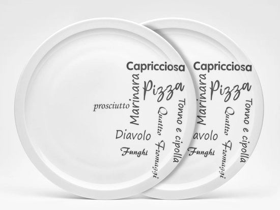 Tavolo per Pizza e Pasta 30 cm - Tavolo in Ceramica - Design Italiano - Resistente al Lavastoviglie - Ideale per Pizza e Pasta - Motivo Moderno - Tavolo da Cucina