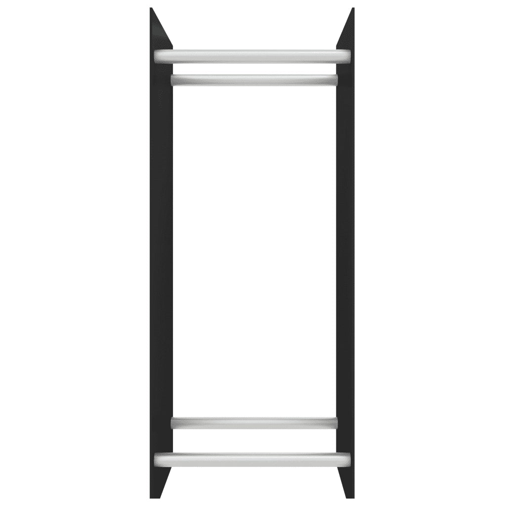 Porta Legna Nero 40x35x100 cm in Vetro Temperatocod mxl 79107