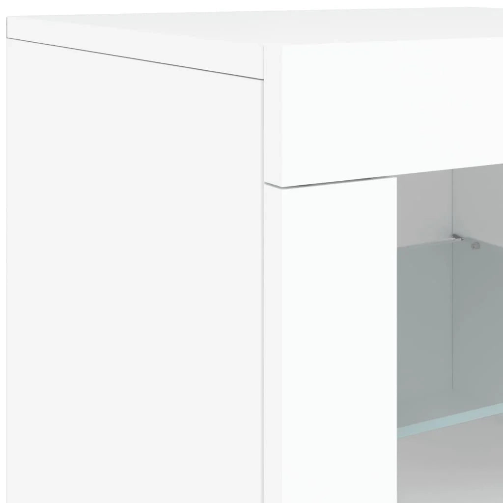 Buffet credenza cassettiera armadio mobile contenitore organizer per cucina soggiorno salotto con luci LED 181,5 x 37 x 67 cm bianco 02_0029840