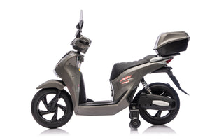 Scooter Elettrico per Bambini Licenza Ufficiale Honda SH125 12V con Ruote EVA e Sedile Pelle Grigio