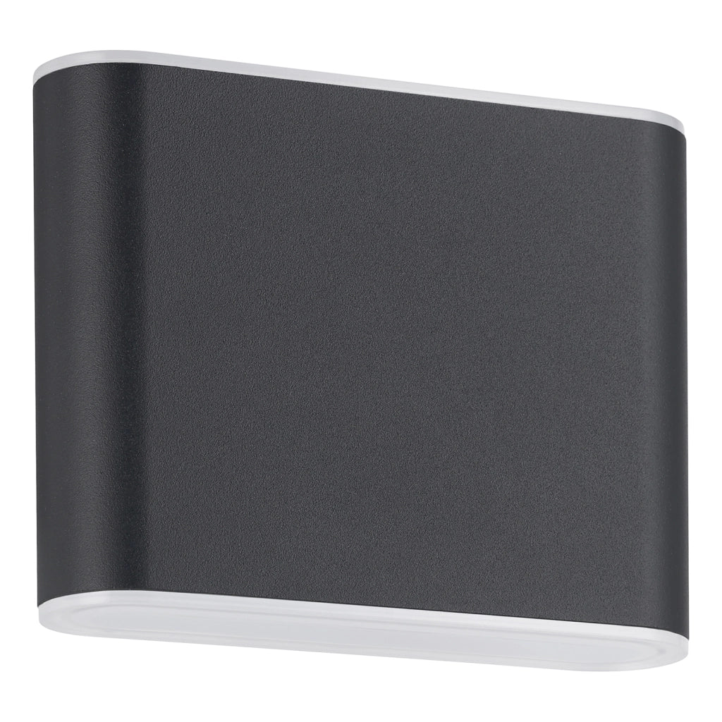 Applique Esterno Moderna Grutti Alluminio Grigio Policarbonato Trasp Led