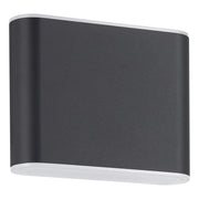 Applique Esterno Moderna Grutti Alluminio Grigio Policarbonato Trasp Led