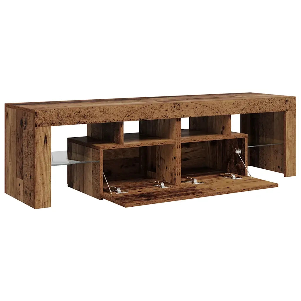 Mobile Porta TV con LED Legno Antico 140x36,5x40 cm Multistrato