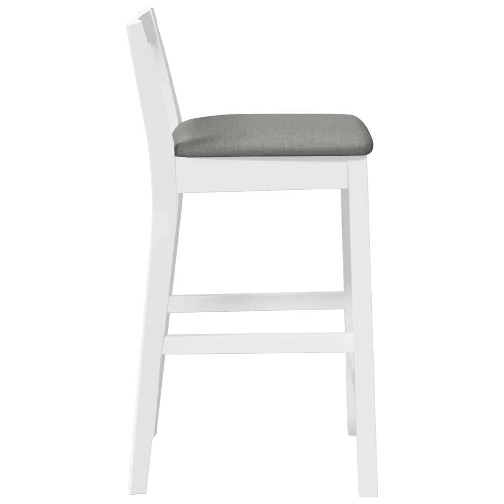Sgabelli da Bar con Cuscini 2 pz Bianco Legno Massello di Hevea 4102588