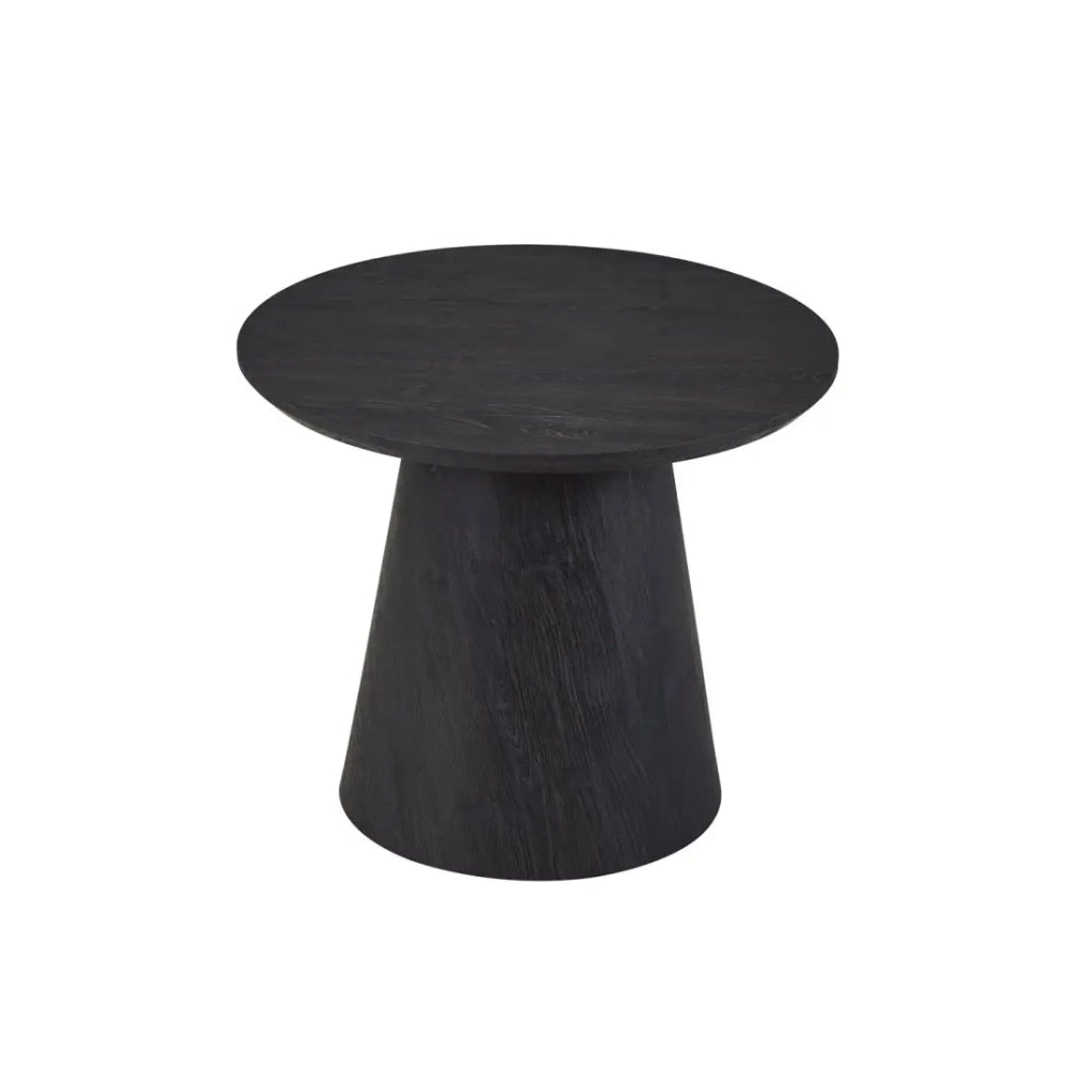 Tavolino BOKOR – Colore marrone scuro – Tavolino rotondo 60x60 cm – MDF – Design moderno e compatto