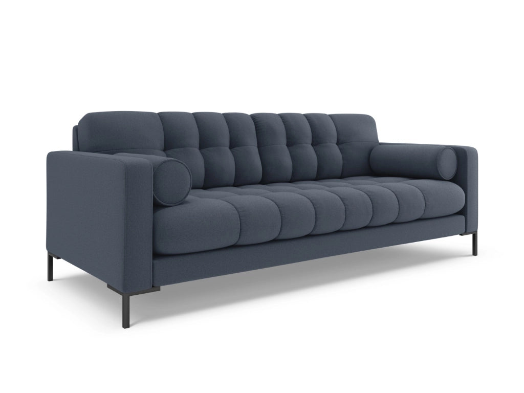 Cosmopolitan Design - Divano "Bali" 4 posti in tessuto strutturato blu scuro 