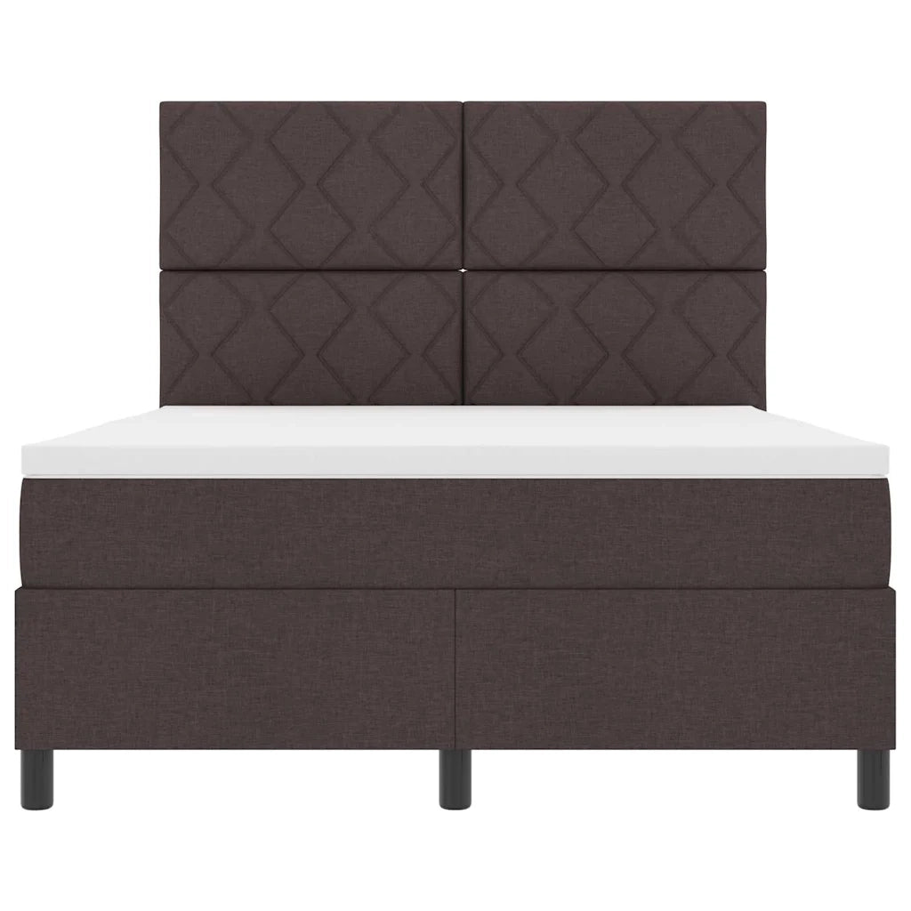 Letto a molle con materasso Marrone Scuro 160 x 200 cm Tessuto 3339479