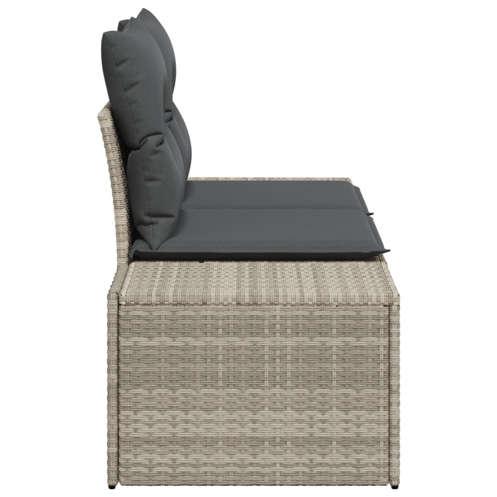 Divano Giardino 2 Posti con Cuscini Grigio Polyrattan