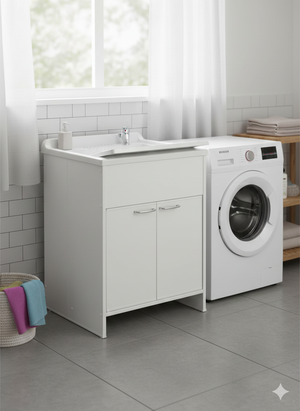 Mobile Lavatoio in PVC 60x60x85cm 2 Ante Forlani Honest Bianco