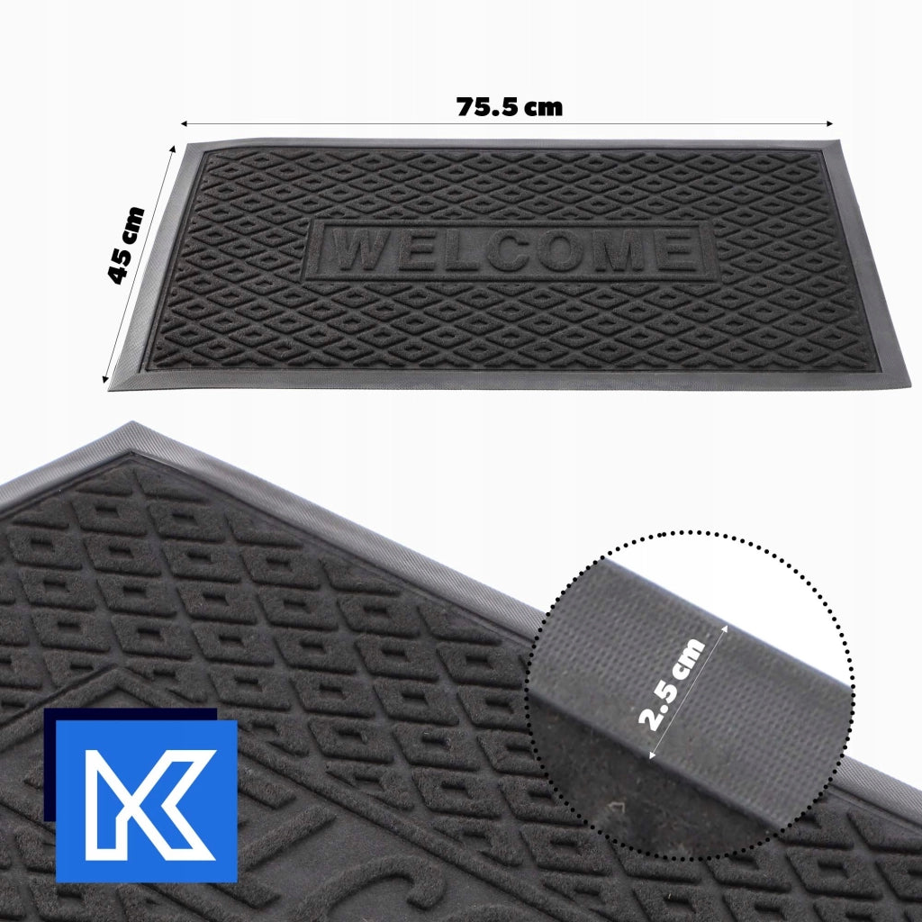 Zerbino d'ingresso KADAX per esterni e interni in gomma, 75x45 cm