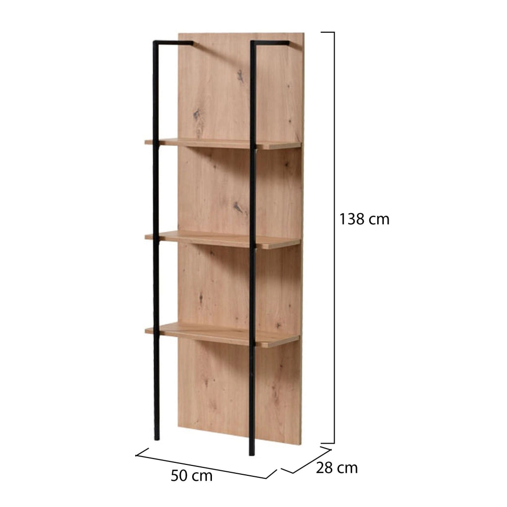 Biblioteca Cimolais, Libreria 3 Ripiani, 50x28x137.5h cm Marrone Rovere Nodi