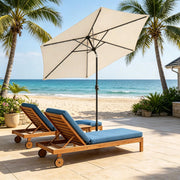 OMBRELLONE rotante Ø 292 x 247 cm beige ferro/poliestere con LED solari