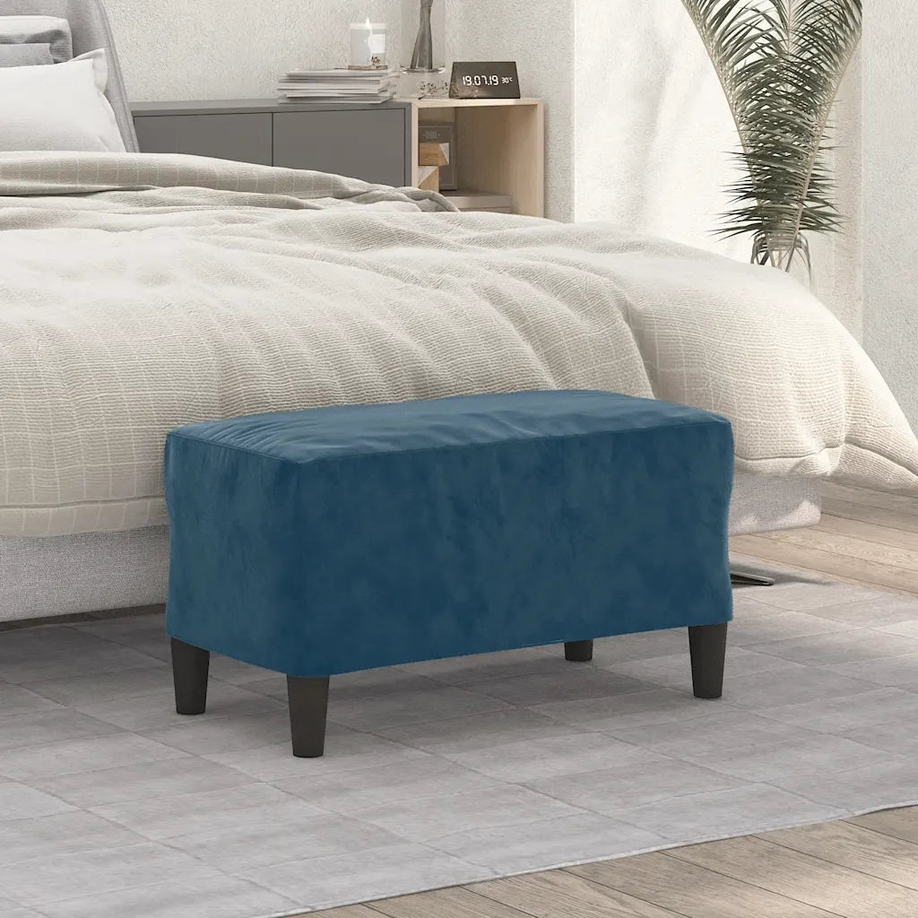 Panca-Sgabello Blu 70x35x41 cm in Velluto