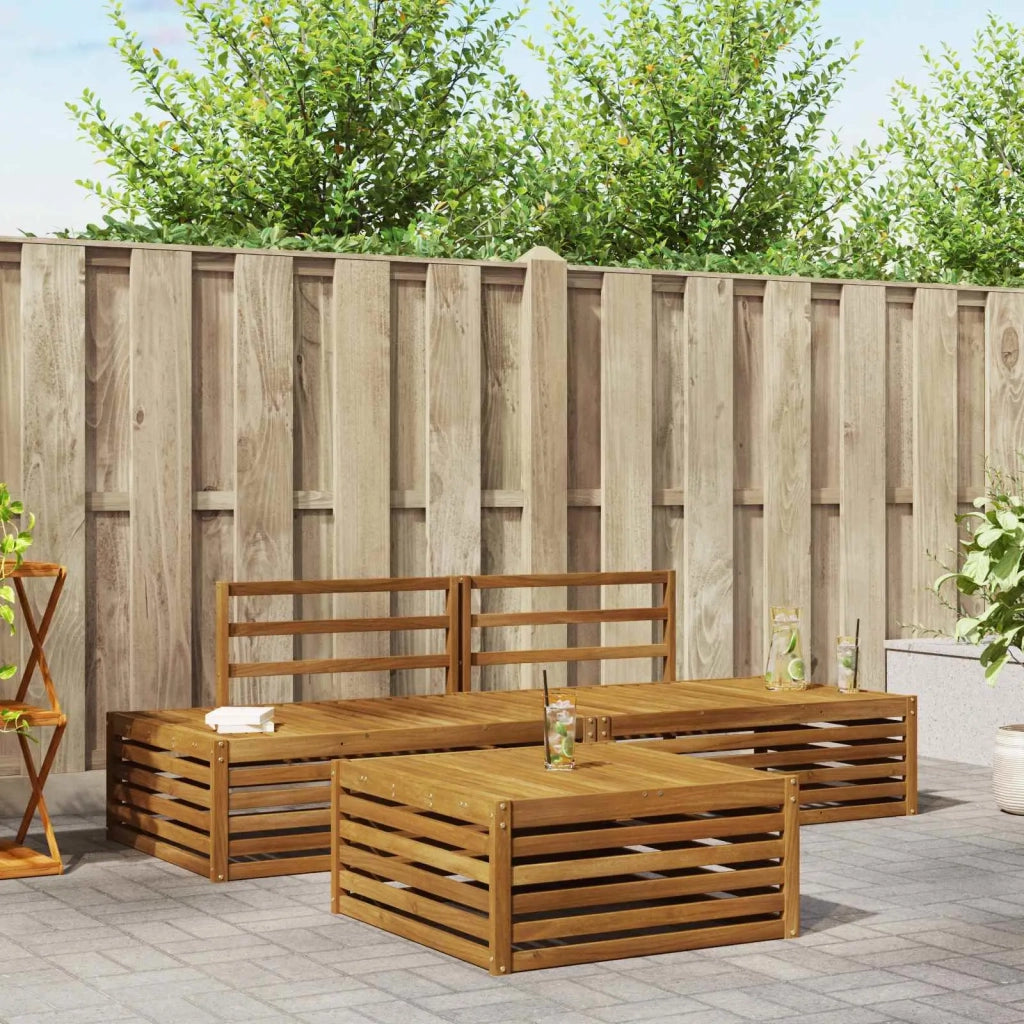 Set di divani da esterno-Sofa da giardino 3 Pezzo Naturale