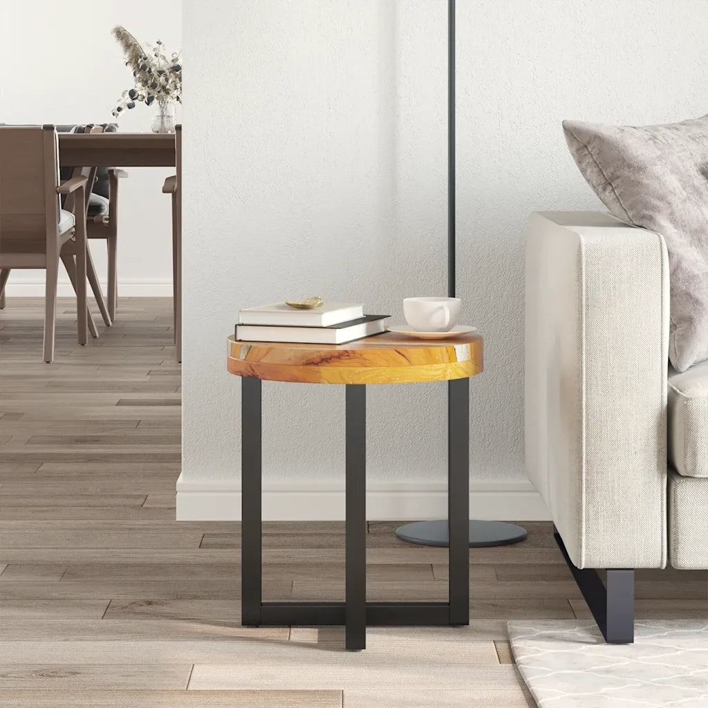 Tavolino da Salotto 40x45 cm Legno Massello Teak e Poliresina 281652