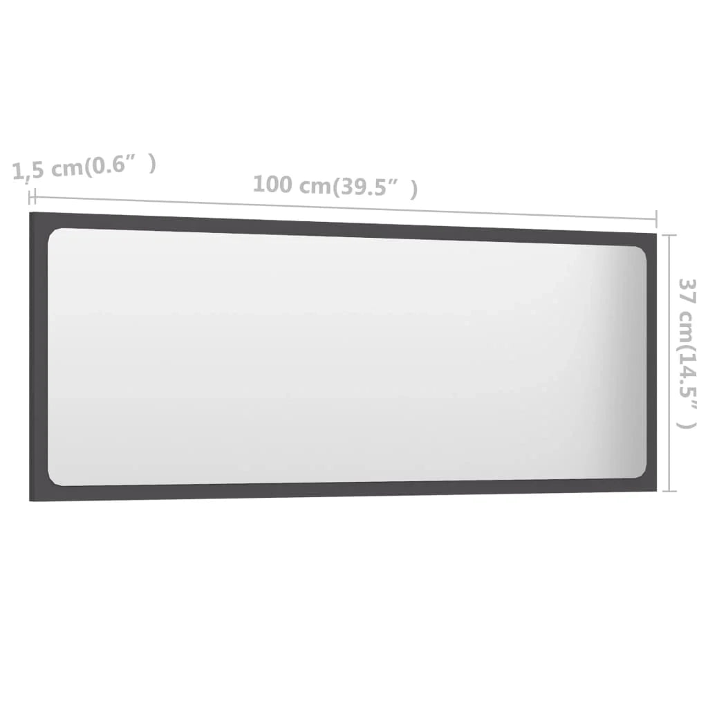 Specchio da bagno grigio 100x1,5x37 cm truciolato 02_0006928