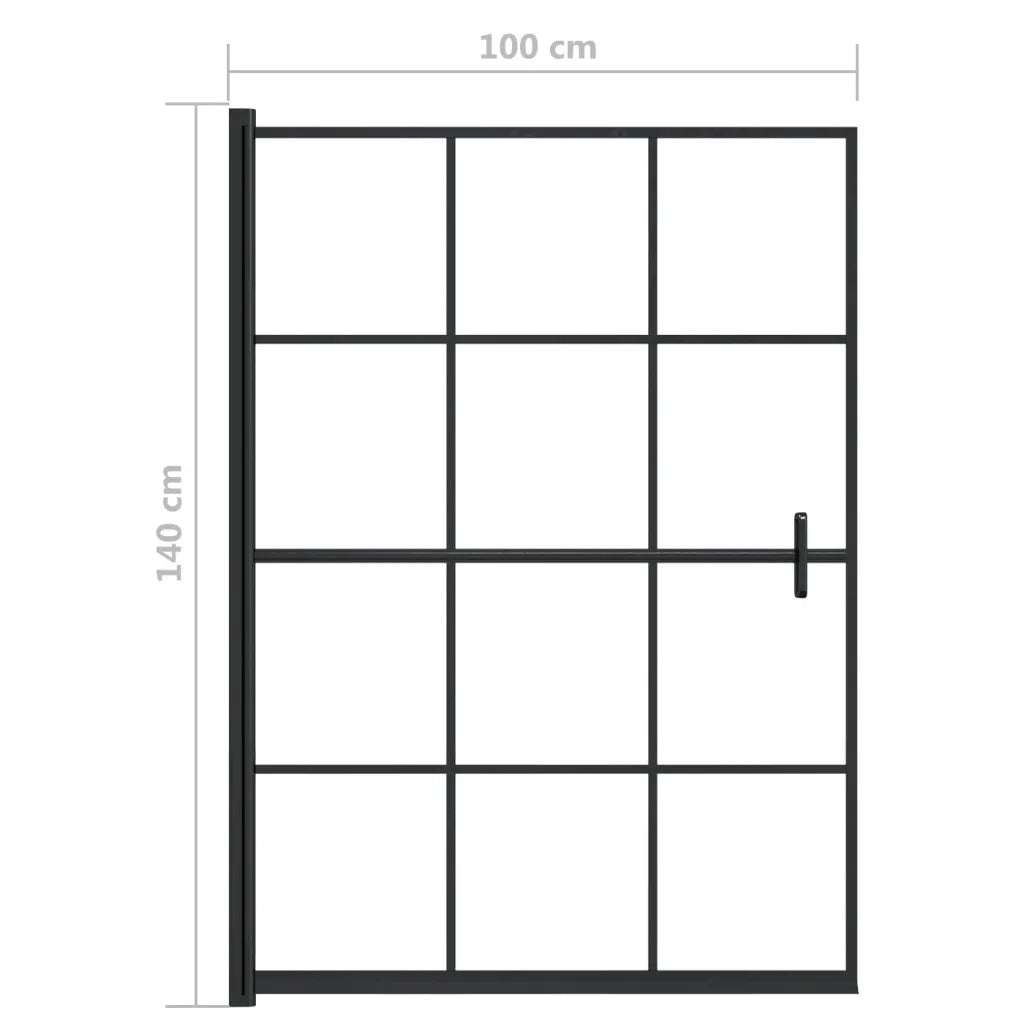 Pannello per Box Doccia in ESG 100x140 cm Nero CFW5121971