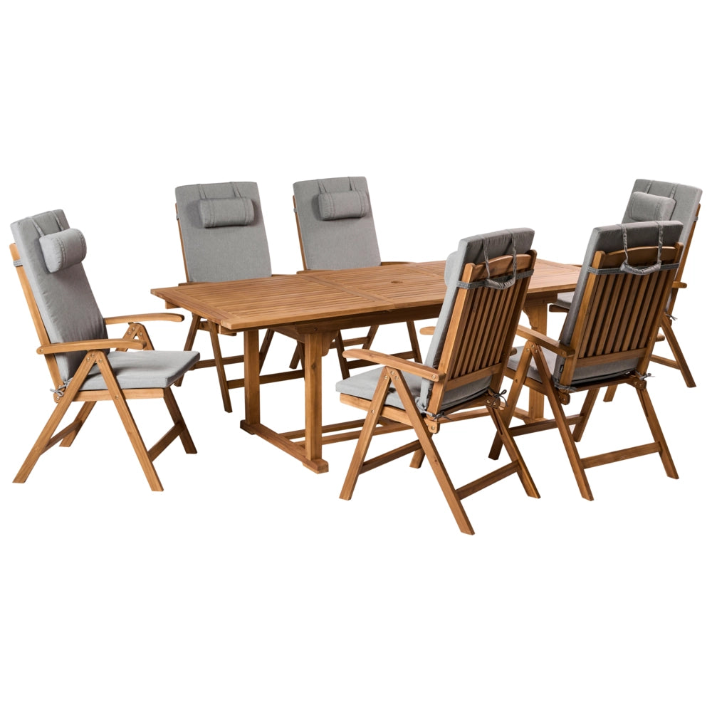 Set di 6 Cuscini in Tessuto grigio melange da Schienale per Sedie da Giardino Toscana/Java/Amantea stile elegante