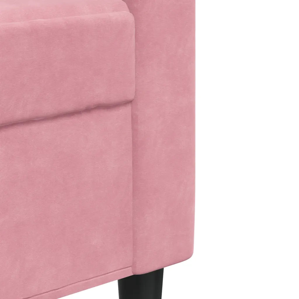 Set di Divani 4 pz con Cuscini rosa in Velluto