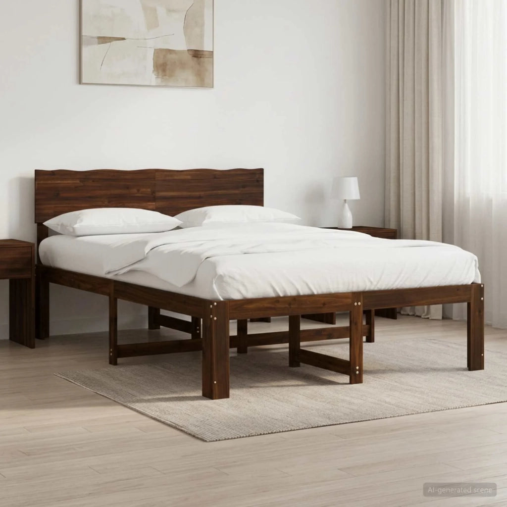 Letto matrimoniale con testiera ROSTOCK Marrone Scuro 3405428