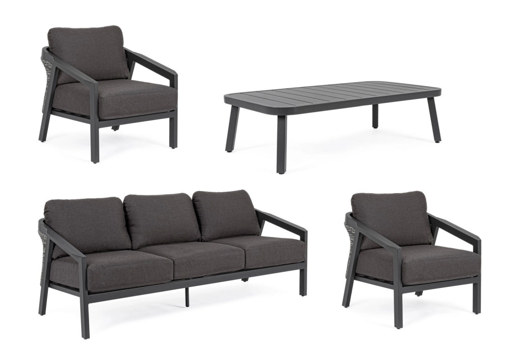 Set salotto giardino Cordova  antracite Bizzotto