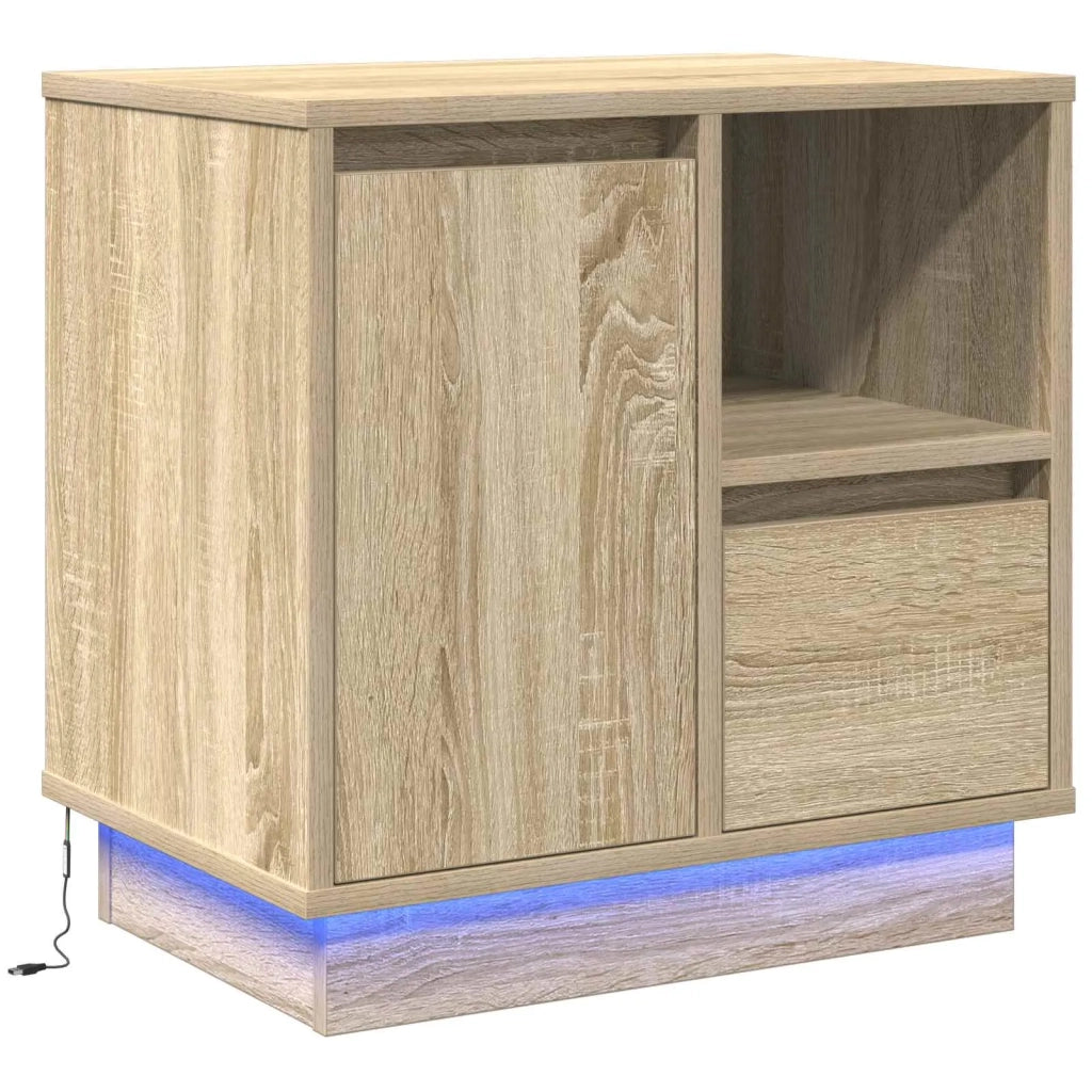 Comodino | Armadio da Notte | Mobiletto da notte con cassetto Rovere Sonoma 50 x 34,5 x 50 cm.