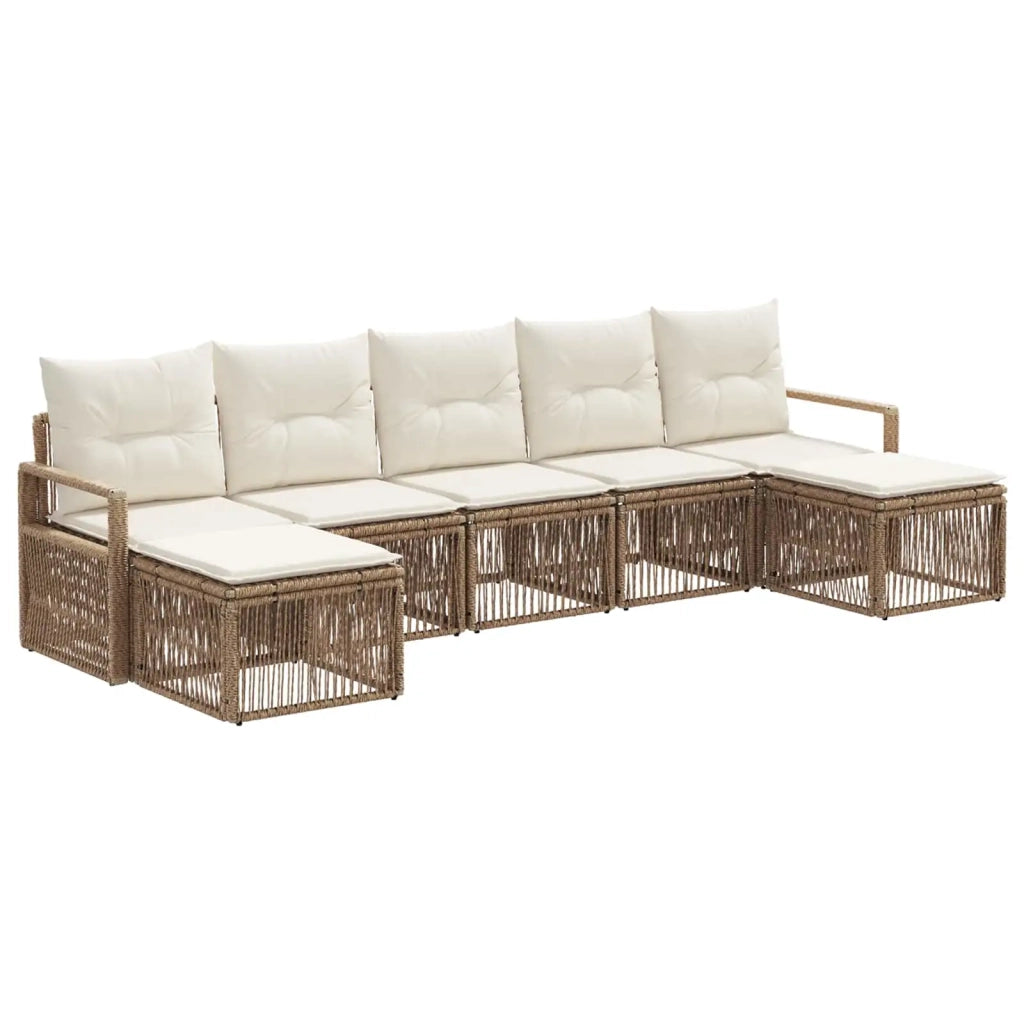 Set Divano da Giardino 7 pcs Beige polyrattan 3435798