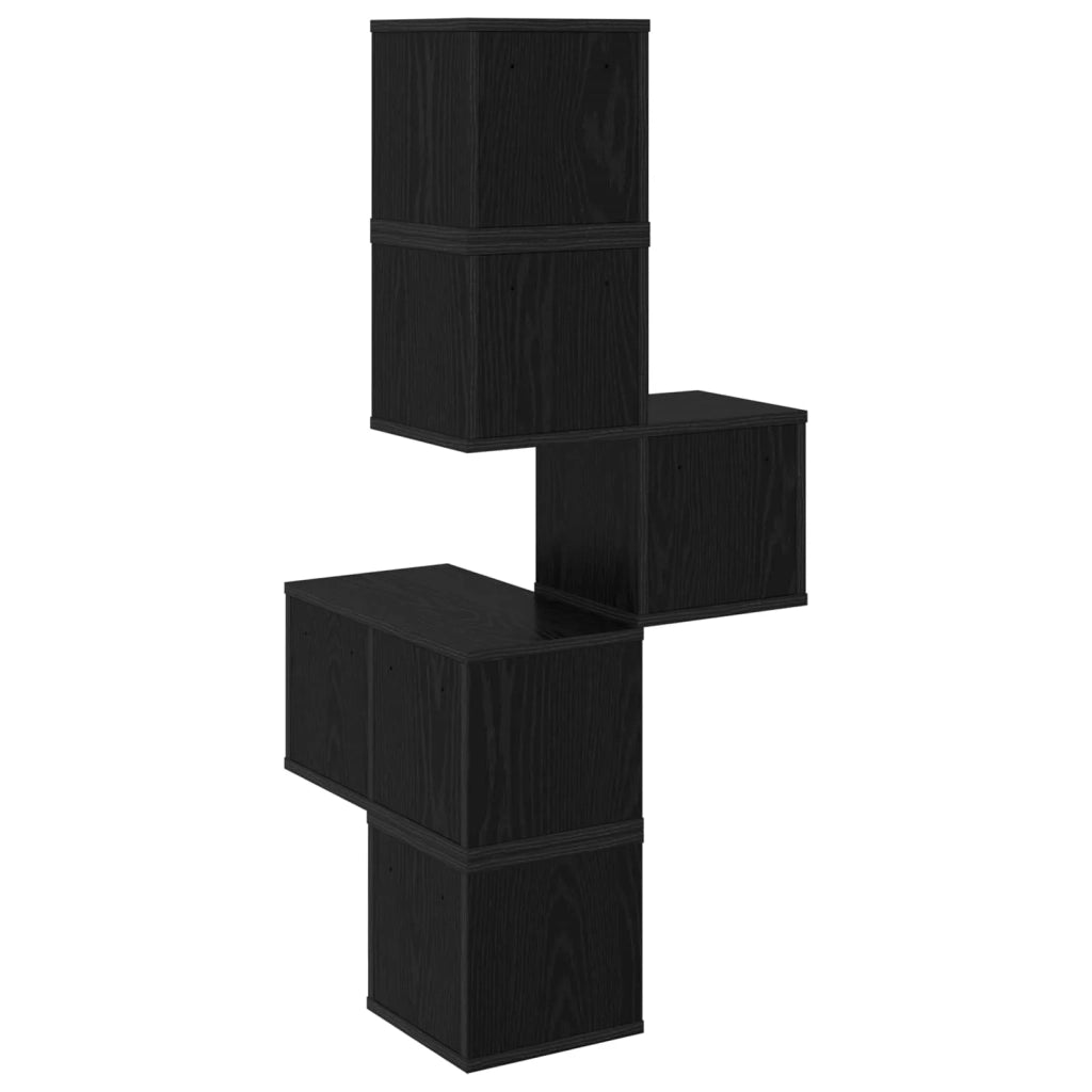 Mensola Angolare da Parete Rovere Nero 48 x 48 x 120 cm 8012229