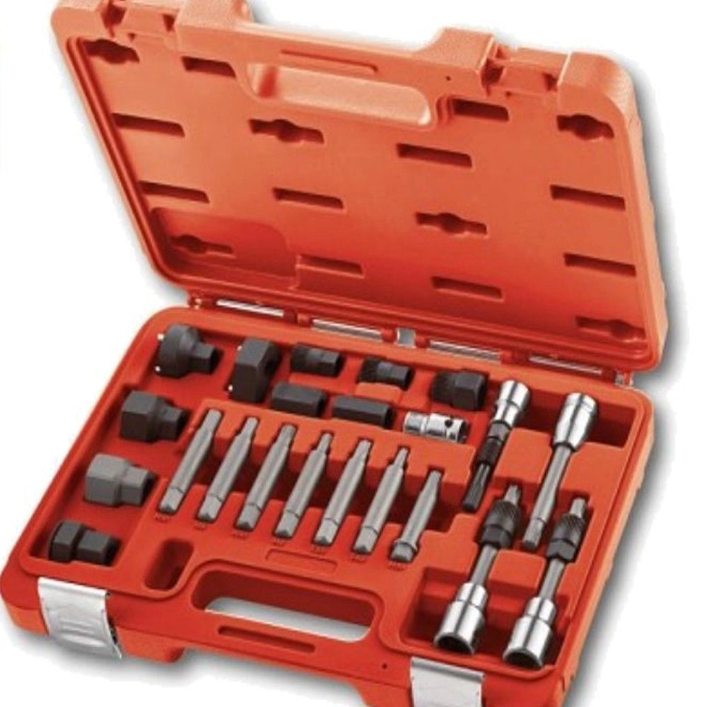 Trade Shop - Kit Di Chiavi Per Smontaggio Puleggia E Alternatore Motore Auto 24 Pezzi -