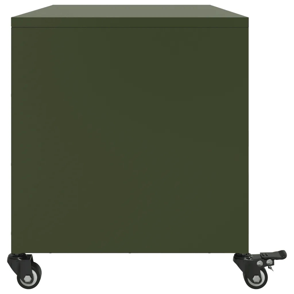 Mobile TV Verde Oliva 68x39x43,5 cm in Acciaio