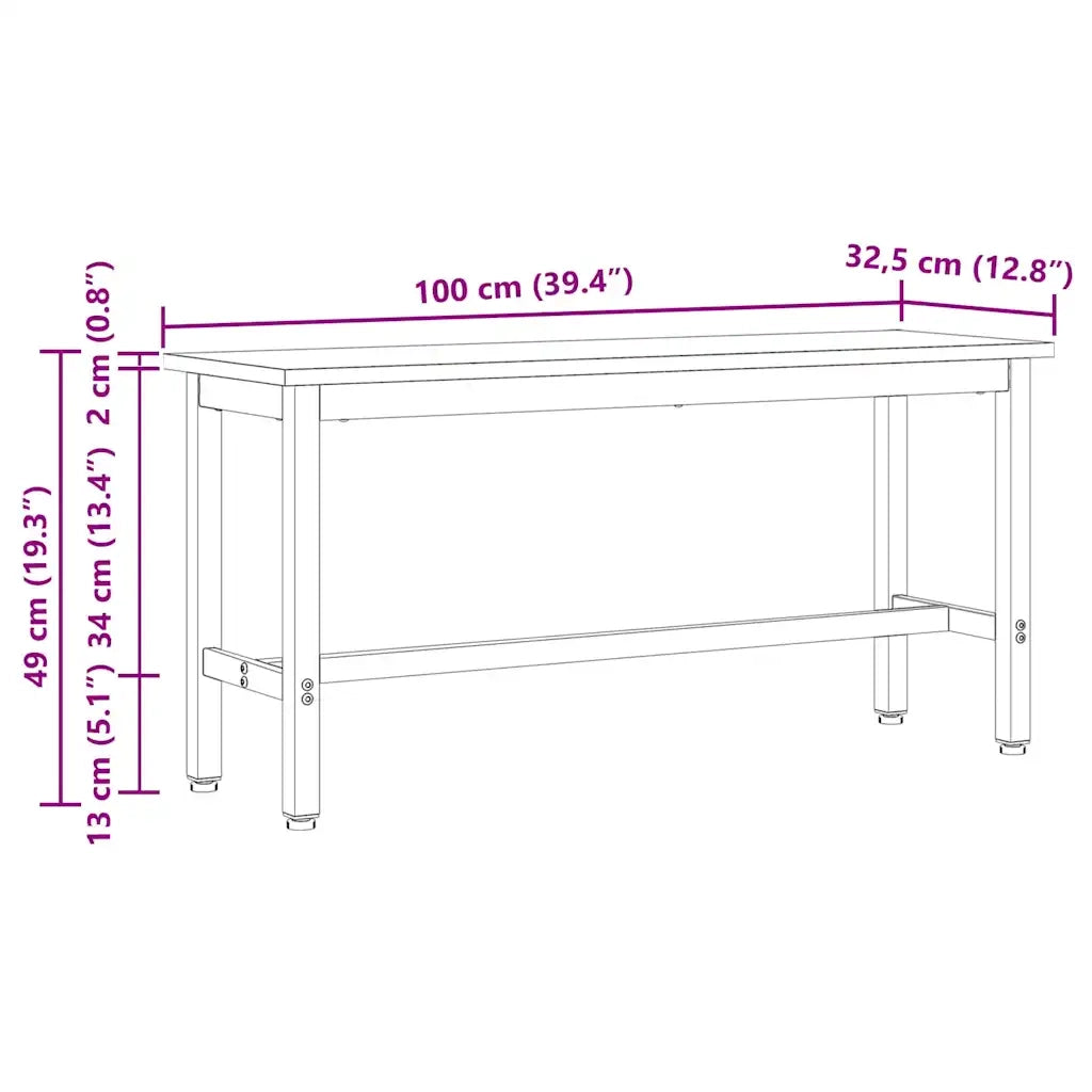 Panchina da pranzo Bianco 100 x 32,5 x 49 cm CFW5099098