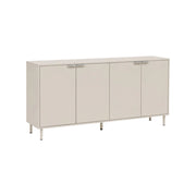 Credenza decorativa in legno e metallo 4 ante, 160cm, beige