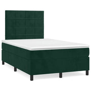 Giroletto a Molle con Materasso Verde Scuro 120x190 cm Velluto 3270004