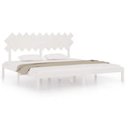 Letto matrimoniale | Letto per adulti | Giroletto Bianco 200x200 cm in Legno Massello