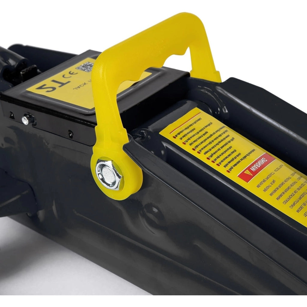 Cric Sollevatore Idraulico Per Auto Martinetto 2t Ruote Bidirezionali A Cuscinetto Assetto Ribassato Professionale Per Veicoli Auto Moto Con Valigetta Nero E Giallo