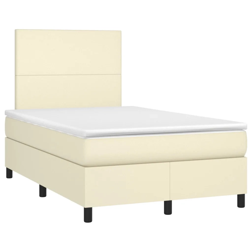 Giroletto Molle con Materasso e LED Crema 120x200cm Similpelle 3135815